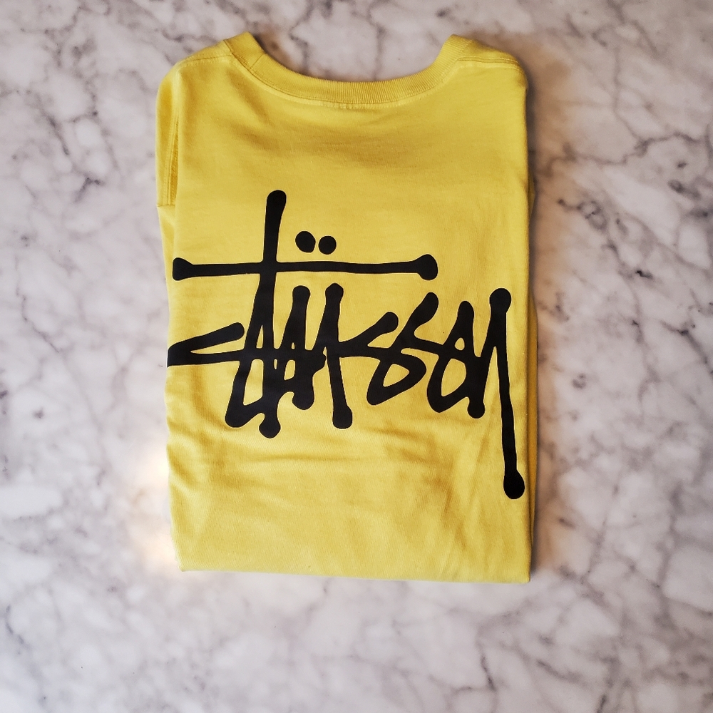 Stussy Yellow Logo Longsleeve Tshirt Men's L US